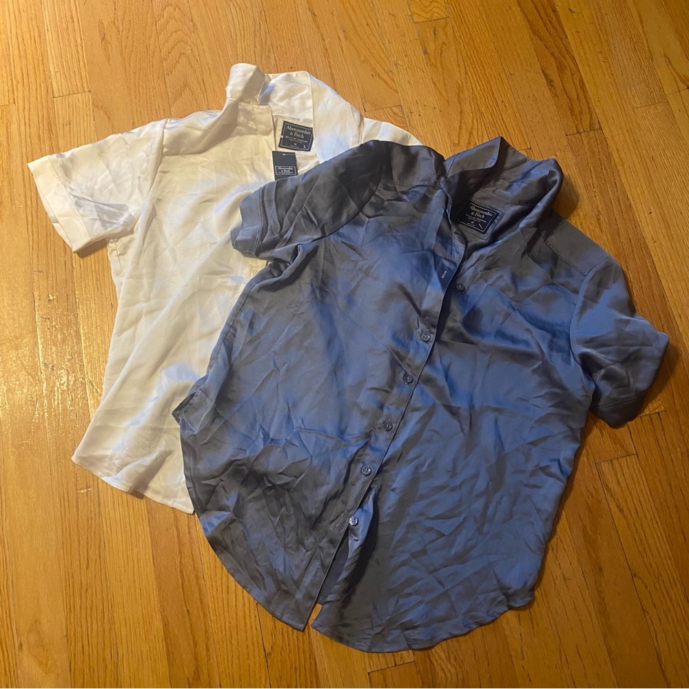 Satin button up shirt